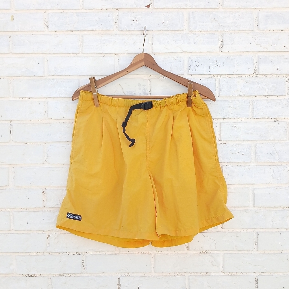 Vintage Columbia Yellow Nylon Shorts